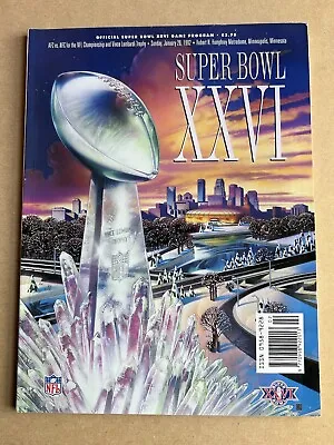 Super Bowl XXVI 26 NFL Programme Buffalo Bills V Washington Redskins UK EDITION • £12