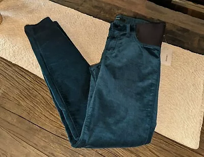 Nwt $198 J Brand Sz 26 Mama J Emerald Velveteen Super Skinny Jeans Maternity • $16.50