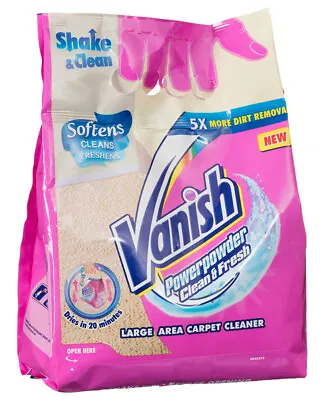 Shake And Clean Carpet Cleaner Vanish Power Powder 650g For Large Carpet Areas • £11.99