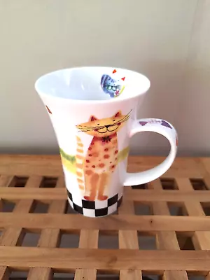 Pets Parade Dema Designs Tall Cats Print China Latte Mug • £18.50