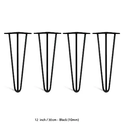 4x Hairpin Legs Hair Pin Legs Set 4''-28'' For Furniture Bench Desk Table DIY • £18.90