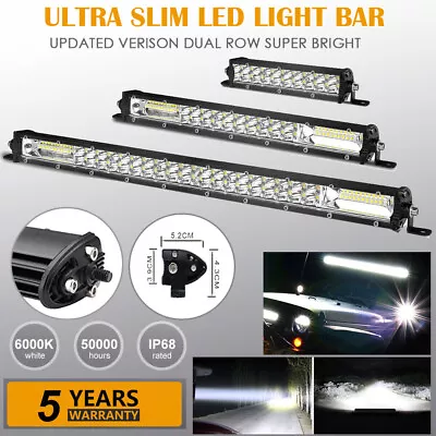 7/13/20'' Inch Ultra Slim LED Light Bar Combo Dual Row Spot Flood Fog Off Road • $30.75