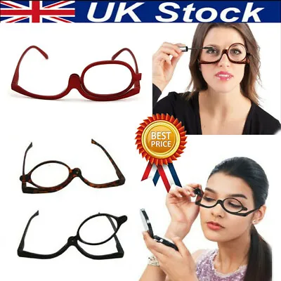 Women Make Up Glasses Magnifying Elder Reading Glasses Flip Vision Glasses LM • £5.44