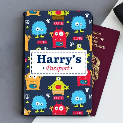 Personalised Monster Monsters Boys Baby Kids Children's Passport Holder Cover • £9.99
