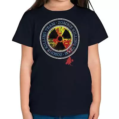 Zombie Killing Team Kids Funny T-shirt Top Blood Halloween Costume Fancy Dress • £9.95