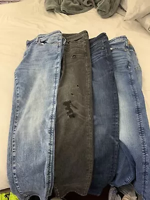 American Eagle Jeans MEN 32x32 Lot Of 4 Slim Flex AE Distressed Athletic Skinny • $59.99