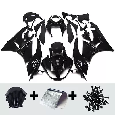 Injection Fairing Kit For Kawasaki ZX6R 2009-2012 11 Black ABS Plastic Bodywork • $268.95