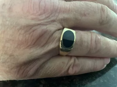 10K Yellow Gold Men's Onyx Ring Size 10.5 • $150