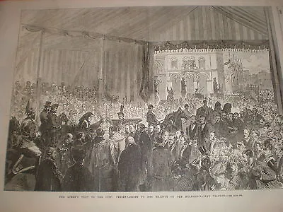 Queen Victoria Presentations On Holborn Viaduct London 1869 Old Print • $12.62