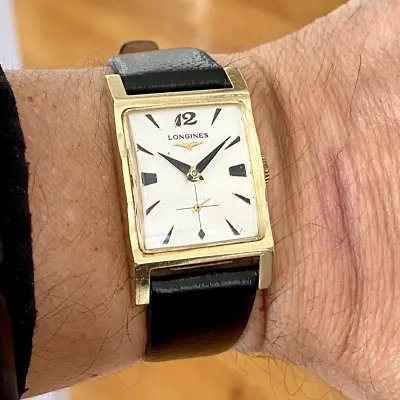 Vintage 14k  Longines Tank Solid Gold Manual Running • $635