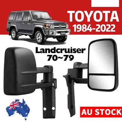 Pair Manual Tow Mirrors For 1984-2022 Toyota LandCruiser 70 75 76 78 79 Series • $335