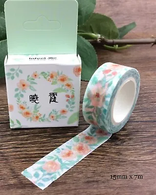 $2.90 • Buy Japan Washi Tape Watercolor Flowers 15mmx7m  MTB703