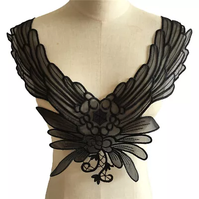 Flower Wings Embroidered Neckline Lace Collar Trim Sewing Patch Applique Dress • £3.95