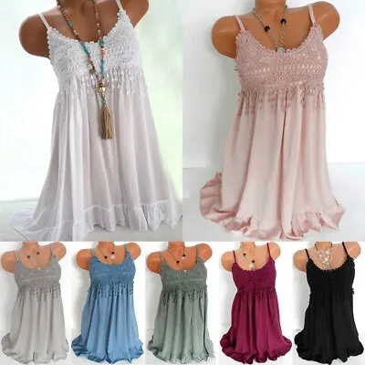 £10.89 • Buy Women's Summer Smock Dress Ladies Holiday Beach Casual Loose Frill Mini Sundress