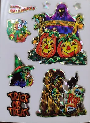 Vintage PRISM Vending Sticker HALLOWEEN Witch PUMPKINS Trick Or Trea  BLACK CAT • $2.47