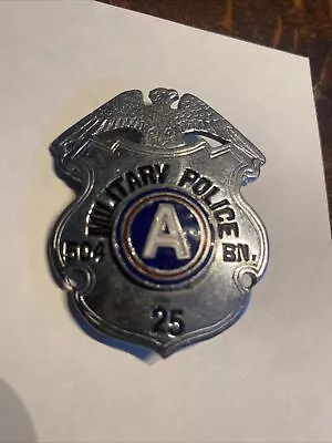 Antique WWII U.S. Army 504th Battalion 3rd Army “ MP “ BADGE Military CHROME • $499.99