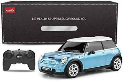 Mini Cooper S Blue 1:24 RC Toy Car Remote Control Car Kids Gift • $98.32