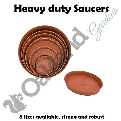 Plant Pot Saucer Drip Watering Tray Deep High Sided Heavy Duty Strong Rigid • £7.95