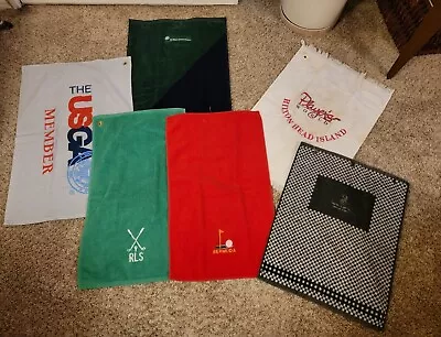 Golf Bag Towels Assorted Logo Lot Of 6 Vintage Divots Cannon Hilton Head  • $15