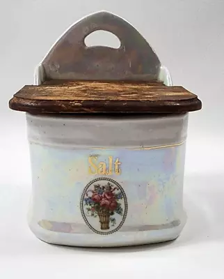 German Salt Box Cellar Porcelain Luster Ware Mepoco Ware • $55