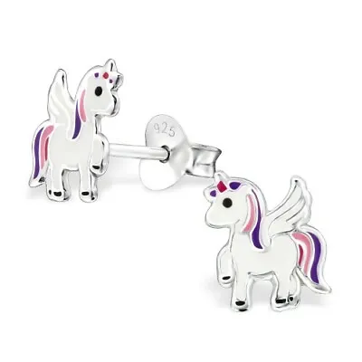 £5.45 • Buy 925 Sterling Silver Earrings Studs Unicorn Rainbow Star Heart Cat Dog Mouse Cute