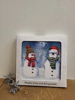 Prama Charity Christmas Cards. 10 Pack - Twin Snowman. Plastic Free. PW • £4.50