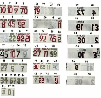 AC Milan Names And Numbers Original From 2001-02 To 2019-20 Nameset • $10.80