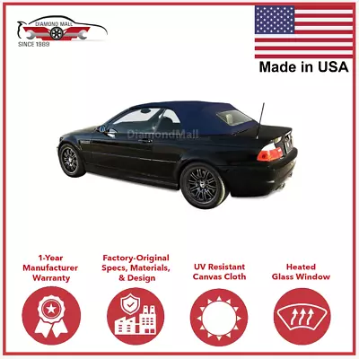 Fits BMW 3-Series E46 2000-2006 Convertible Soft Top BLUE Canvas Cloth • $634.50