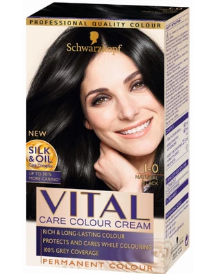£8.50 • Buy Schwarzkopf Vital Colors 1-0 Natural Black Permanent Hair Colour Dye X1