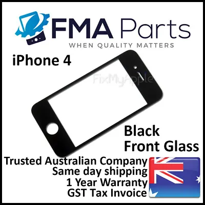 $3.85 • Buy IPhone 4 4S Black Front Outer Glass Screen Panel Display Lens Replacement New