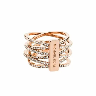 Michael Kors Rose Gold Plated Crystal Ring MKJ4424791 • $95