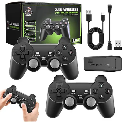 4K HDMI Retro Game Stick Console Plug&Play 20000+ Video Game +2 Wireless Gamepad • $36.99