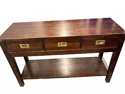 LAURA ASHLEY Chaldon Range Console/Hall 3-Drawer Military Campaign Table Rrp1195 • £155