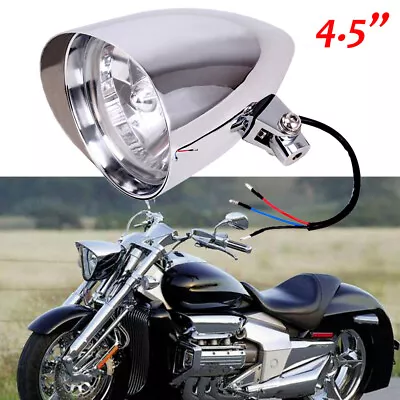 Motorcycle Bullet Tri Bar 4.5  Headlight For Harley Chopper Bobber Dyna Softail • $70.45