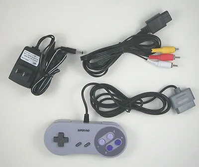 US SELLER Super NES SNES Hookup Kit AC Adapter Power Cord AV Cable Controller • $18.95