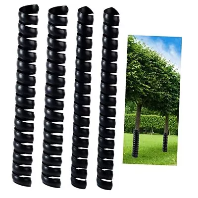 4 PCS Tree Trunk Protector2 Size Plastic Spiral Tree GuardTree Wrap Black • $25.18