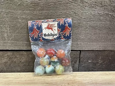 Vintage Bag Of Marbles Mobilgas Service Station Never Opened • $24.99