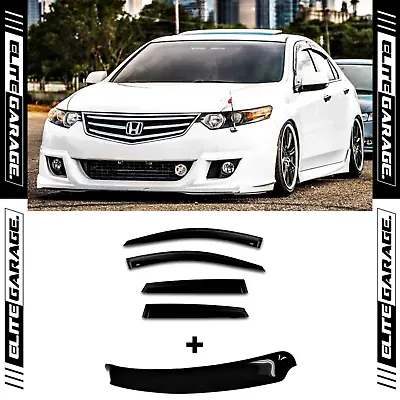 Rear Roof Visors Spoiler Wing & Weathershields For HONDA ACCORD EURO CU2 (08-15) • $199