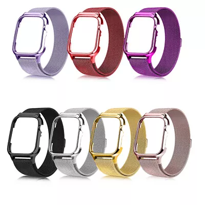 $14.29 • Buy For Apple Watch Series 5 4 3 2 6 Iwatch 40 44 38 Milanese Metal Strap Band +case