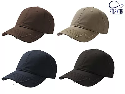 Mens Hurricane Vintage Destroyed-Look Military Cotton Baseball Cap 4 Colours • £8.95