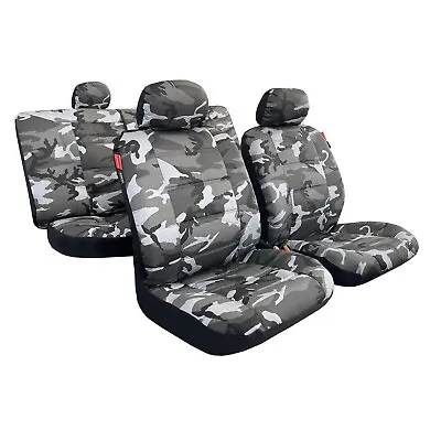$186.45 • Buy Canvas Seat Covers For Mitsubishi Triton MQ MR ML MN Full Set Grey Camouflage
