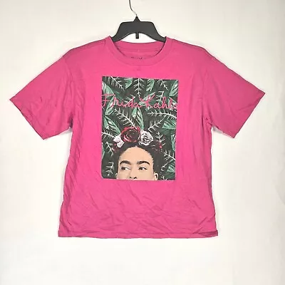 Frida Kahlo T-Shirt Womens Medium Graphic Print Short Sleeve Stretch Pink • $12.99