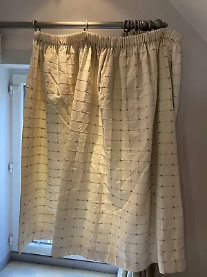 2x Heavy Handmade Interlined Pinch Pleat Creamy Textured Curtains 180cm X 260cm • £20