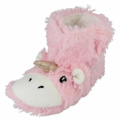 $30.61 • Buy Ladies Spot On Warm Novelty 3D Fleece Plush Unicorn Slippers X2R111