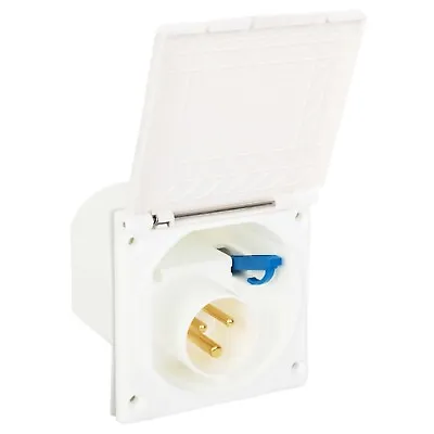 GADLANE 240V 16A White Mains Flush Fit Socket Caravan Camping Splashproof RV's • £12.49