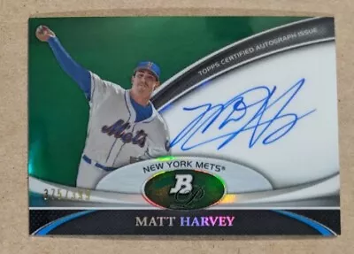 2011 Bowman Platinum Prospect Auto Green Refractor #mh Matt Harvey Auto 375/399 • $24.99