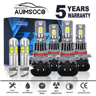 For GMC C3500 Sierra SLT SLE SL Cab Pickup 1990-2000 LED Headlight Fog Lamp Bulb • $79.99