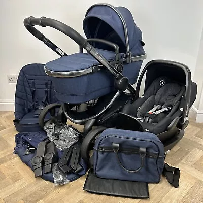 ICandy Peach 6 Pushchair Phantom Navy Twill + Maxi Cosi Car Seat & Isofix • £687.50