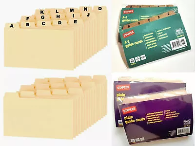 £3.29 • Buy A-Z TAB GUIDE CARDS FLASH INDEX BLANK 5x3  BOX TABBED DIVIDERS 127x76mm RECORD