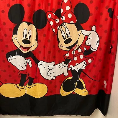 Disney Mickey And Minnie Mouse Red Shower Curtain 70 In X 72 • $23.99